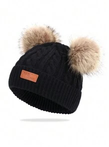 1 件男女通用编织针织帽，Y2K 风格滑雪帽，户外保暖冬帽，休闲日常穿着 - 兒童針織帽 - 查看 22