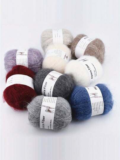 5 Strands Alpaca Blended Yarn, Composition: 20% Alpaca, 10% Wool, 50% Polyester, 20% Nylon, Soft Alpaca Blended Yarn, Suitable For Hand Knitting Scarves, Sweaters, Shawls, Each Strand 1.76 Oz.