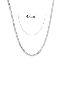 1pc S925 Sterling Silver Minimalist Style Unisex Necklace, Layerable Fashionable Clavicle Chains For Men & Women, Suitable For Daily Casual Wear & Jewellery Gift