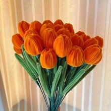 [375pcs]200pcs Pipe Cleaners Craft Supplies With Metal Rods, Hot Melt Sticks, Garden Tape, Gift Card, Flower Core, 1 Tulip Bouquet Tutorial Booklet, DIY Crafts Pipe Cleaner Chenille Stems Kits For Flower Making, Mother's Day Gift, Graduation Wedding Birthday Gift - Bouquet Of Multi-colored Tulips - View 6