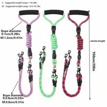 Dual Dog Leash With Wave Pattern - Detachable,Free Nylon Lead For Walking Two Dogs