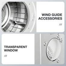 Fohere 4KG Vented Tumble Dryer With 5 Drying Options, 1200W Compact Tumble Dryer - White - View 4