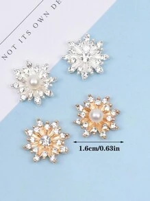 10 件闪亮雪花圆顶形水钻纽扣，带金属底座和闪光饰面，适用于 DIY 工艺品、服装、鞋子、箱包和配饰 - 非常适合装饰和增添优雅 - 彩色 - 查看 4