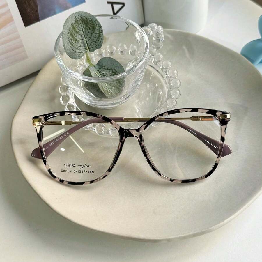 Women's SQUARE Modern Glasses Frame 68337 - 摩卡棕 - 查看 1
