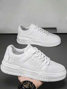 Zapatos De Tenis Blancos Hombre Casuales De Suela Gruesa Para Hombre. Zapatos Casuales De Suela Gruesa, Zapatillas Deportivas Casuales Versátiles Al Aire Libre. Zapatos Blancos De Gran Tamaño, Tenis Blancos, Tenis Negro. Zapatos Blancos Mujer. - Blanco - Ver 8
