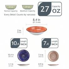 vancasso 18-Piece Dinnerware Set, Stoneware Tableware Plate Set, Service For 6, Mix Color - 混合顏色 - 查看 2