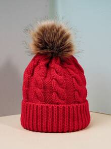 1 buc. Căciulă unisex din tricot cu cablu, șapcă de schi caldă de iarnă în stil Y2K, potrivită pentru uzura în aer liber și zilnică, potrivită pentru băieți și fete - Palarie tricotata - Vizualizare 30