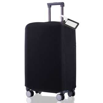 Black S Size Suitcase Cover For 20-Inch, 19-Inch, 21-Inch Luggage Luggage Cover Travel Case Cover Luggage Protector Dust Cover Travel Essentials Travel Accessories Luggage Covers Suitcase Protective Cover For Holiday For Vacation  Travel Essentials Travel Accessories Bag For School School Accessories School Stuff