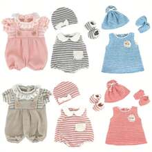 6 套 14 英寸婴儿娃娃女孩服装娃娃连体衣睡衣重生娃娃衣服礼物帽子袜子服装礼物送给女孩 - Reborn Doll Clothes - 查看 12