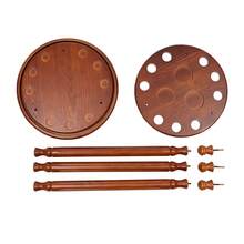 9 Pool Stick Holder, Revolving Billiard Stick Cue Rack, Wood Billiard Cue Rack