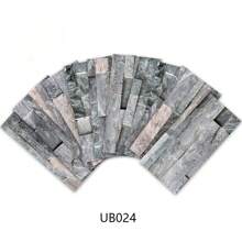 9 peças de adesivos de azulejos de parede de imitação de preto e cinza de 10x20 cm, adesivos de parede de azulejos de cerâmica à prova d'água e resistentes a óleo, adequados para decoração de parede em quartos, salas de estar, cozinhas, banheiros e sanitários