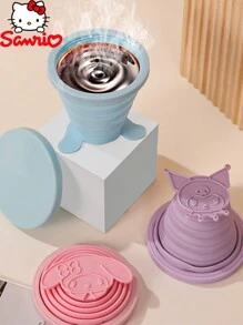 Sanrio Cartoon 1pc Outdoor Travel Portable Foldable Silicone Water Cup Anti-Drop Silicone High Temperature Resistant Retractable Cup Cartoon Mouthwash Cup