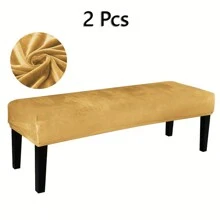 Silver Fox Fur Bench Cover,Rectangular Stretch Square Ottoman Covers Slipcover Rectangle Washable Foot Stool Cover Thick Storage Protector With Elastic Bottom,Stretch Dining Room Bench Slipcovers