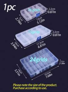 1 pieza Caja de almacenamiento de compartimentos multiusos pequeños, impermeable y desmontable, adecuada para guardar joyas, accesorios de manicura, tornillos y herramientas, para vacaciones en la playa, colección de baño, colección de dormitorio, gran capacidad, bolsa de maquillaje, esencial de viaje - transparente - Ver 2