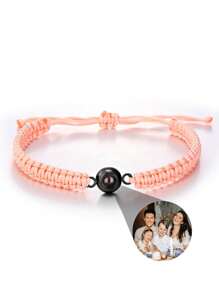 1 Stück personalisierte Foto-Projektions-Armband, rundes Projektions-Foto-Armband, buntes geflochtenes Projektions-Armband, geschlechtsneutrales Design, geeignet für Männer, Frauen, Paar, Familie, Freunde und Haustiere. Weihnachten, Halloween, Muttertag, Vatertag, Valentinstag und Geburtstagsgeschenk