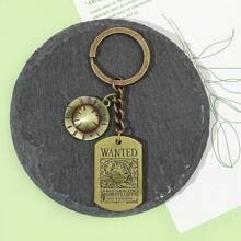 1pc Cartoon Passion Anime One Piece Straw Hat Kid Bounty Wanted, Personalized Decoration Pendant Keychain Bag Accessories Lanyards With Id Holder Car Accessories Bag Charms