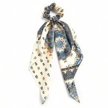 National Pattern Ribbon Style Korean Retro Floral Bow Hair Tie Fresh And Sweet Elegant Girls Ponytail Hair Tie - Multicolor - View 6