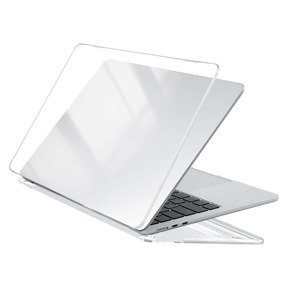 Capa transparente compatível com MacBook, capa protetora de plástico rígido resistente para capa Air Pro - transparente