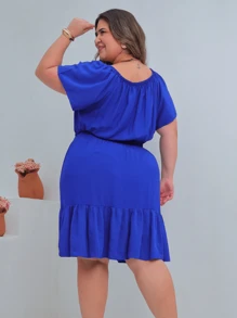 Plus Size Dresses - 寶藍色 - 查看 3