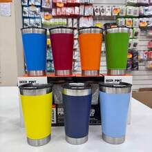 Cốc giữ nhiệt 473ml nóng lạnh bằng thép không gỉ cách nhiệt chân không cốc bia - Màu Hồng Tươi - Xem 2