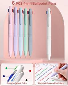 Four Candies 56 PCS Aesthetic School Supplies With Large Pencil Case, 6 Colored Ballpoint Pens, 12 Pastel Highlighters, 5 Black Ink Gel Pens, 9 Mechanical Pencils 0.5-2.0mm Student Essentials Back To School
