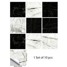 10 pièces/set Autocollant de sol imperméable de style marbre moderne en PVC à décoller et coller. Décalcomanies de sol pour la décoration de la maison, autocollants, décoration murale, décalcomanies vinyle pour la décoration de la maison, articles de décoration de printemps pour rafraîchir votre maison, autocollants de décoration Rama, cadeaux pour anniversaire et remise de diplôme