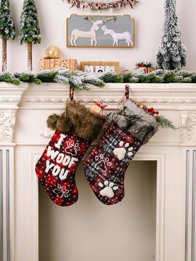 1 st juldekorationer, avancerade julstrumpor, husdjurssockor, rutiga strumpor, presentpåsar, brevstrumpor, julgranshängen, hängen för presentpåsar inomhus, scenlayout, heminredningsprydnader, Halloween, Halloween-dekoration