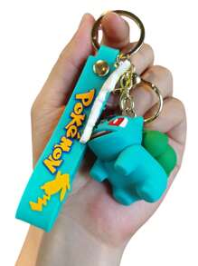 pokemon 1pc Creative Lottery Machine Keychain: Miniature Stress Relief Toy, Backpack Pendant Gift, Cartoon PVC Soft Rubber Car Bag Key Chain, Christmas Ornament