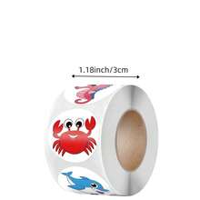 Pegatinas con iconos de dibujos animados de animales terrestres y marinos, pegatinas de recompensa y de motivación para niños y maestros