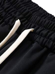 6pcs Spring & Autumn New Solid Color Elastic Waist Drawstring Men Jogger Sweatpants, Straight Leg Trousers