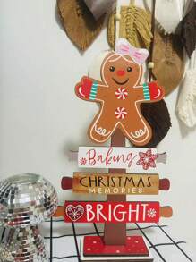 Decoratiuni de Crăciun din turtă dulce, Ornamente de masă pentru brad de Crăciun, Decor din lemn pentru scenă de Crăciun, de Crăciun