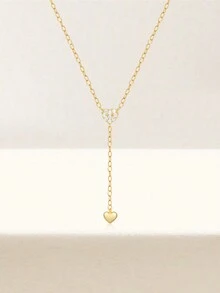 1 chiếc vòng cổ hình giọt nước đính đá Opal & Zirconia giả bạc Sterling 925 cổ điển có 4 chấu, mặt dây chuyền tua rua hình chữ Y, món quà trang sức sang trọng tinh tế thời trang dành cho phụ nữ, ngày lễ tình nhân - Vàng - Xem 4