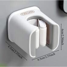 1pc ABS Mop Organizer Holder, Strong Sticky Multifunctional Mop And Broom Storage Hooks - Wall Mounted Punch-Free Adhesive Holder With Easy Installation, Household Cleaning Tool Rack Organizer, Bathroom Kitchen Garden Toilet Multifunctional Tool Storage Clip, Cleaning Accessories, Household Gadgets,Bag,Organizer,Storage,Kitchen