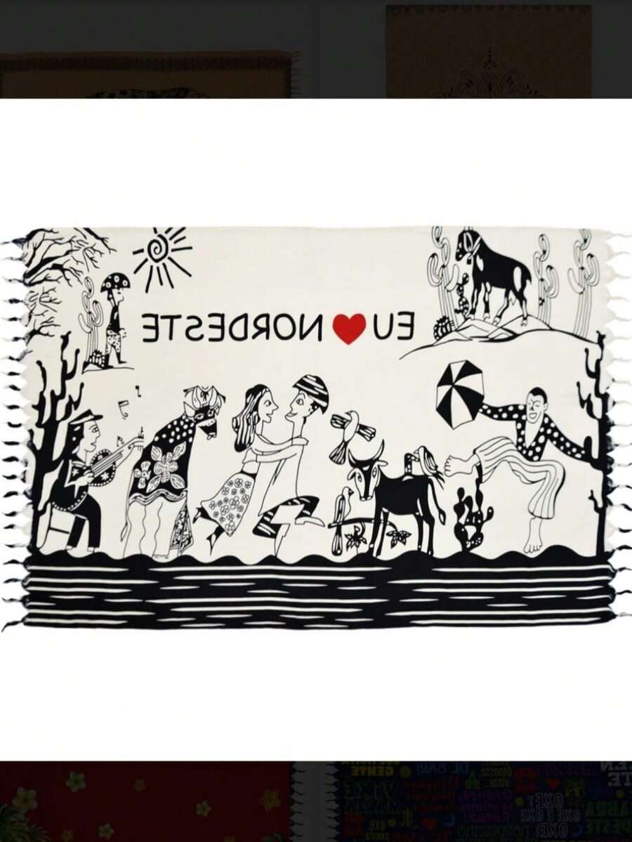 KNITTED BEACH COVERUP SARONGAS PRINT MANDARA HAPPINESS..KNITTED