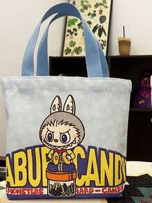 1 件圣诞礼品包装袋，可爱卡通时尚帆布手提包，便携手提包 - 彩色 - 查看 3