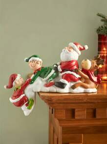 Bộ 3 chú lùn ngộ nghĩnh gắn cạnh kệ & tượng nhỏ ngày lễ, bao gồm chú lùn, ông già Noel và tuần lộc để trang trí Giáng sinh, hoàn hảo để trưng bày trên lò sưởi và trên bàn làm quà tặng tốt nhất - Nhiều màu - Xem 10