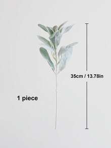 2 件装仿真羊耳草茎，植绒人造植物，仿真叶子，假兔耳叶，适用于家居婚礼 DIY 工艺花艺布置、仿真植物、秋季装饰、房间、书桌、花园装饰、室内装饰用品 - 綠色 - 查看 2