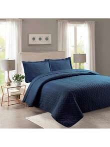 3 Piece Lightweight Bedspread Quilt Set Microfiber Quilts Prewashed, Queen King