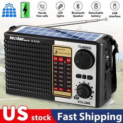 Solar Powered Adventure Radio MP3 Player - High-Quality Digital Sound, FM/AM & Shortwave Reception, Rechargeable, Ultra-Portable Design