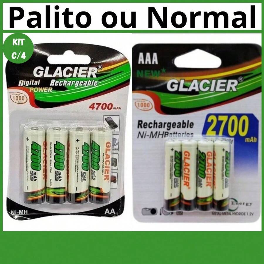 Pack Of 4 Rechargeable AA Battery Units 4700mAh / AAA STICK 2700MaH Toy Microphone - AA 4700MAH NORMAL - View 1