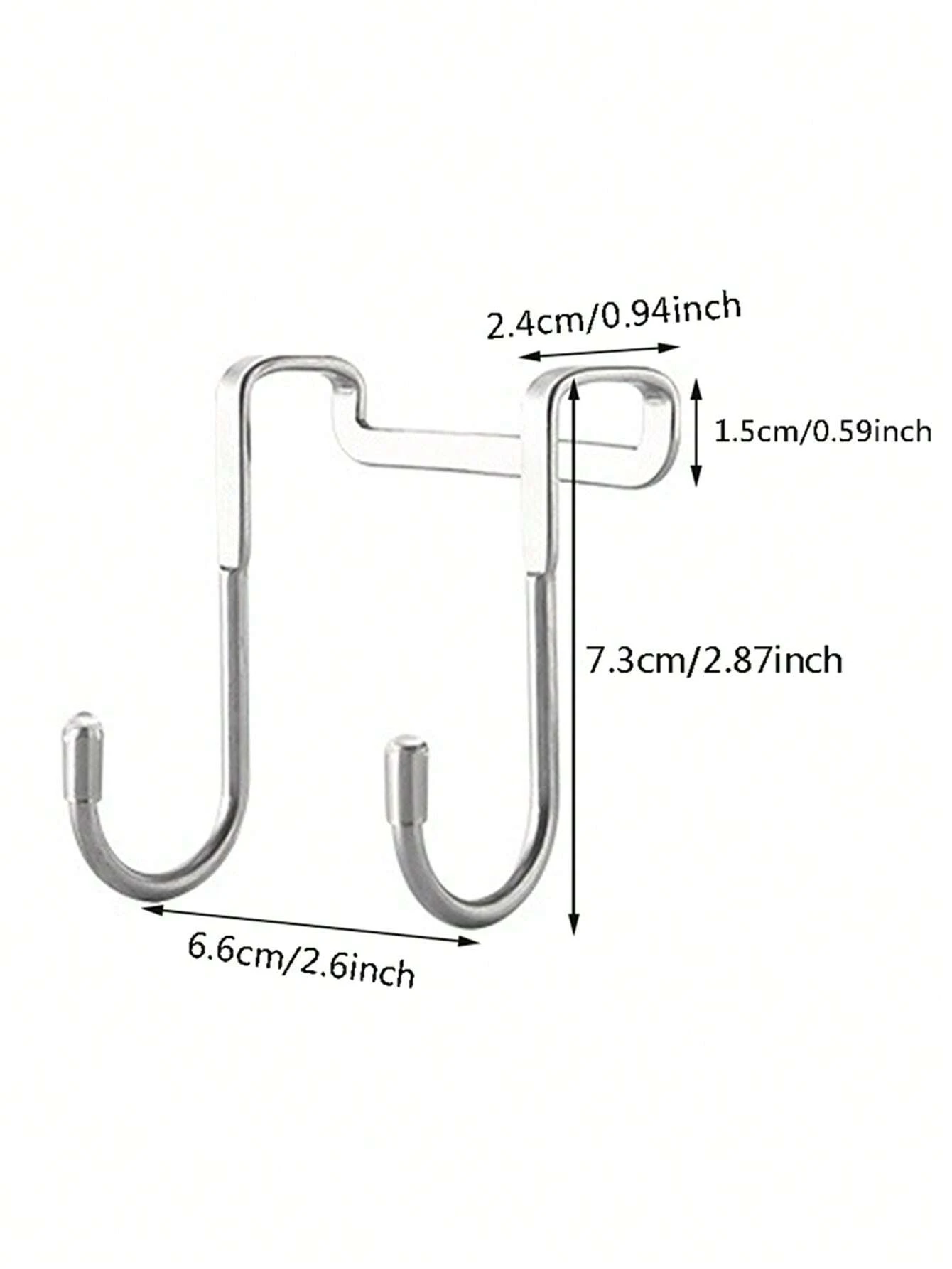 1/3 pièces Crochet double en acier inoxydable pour armoire de chevet