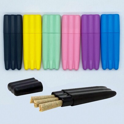 1pc, 3-Compartment Storage Box, Pre-Rolled Conic Storage Tube Box, Moisture/Odor Proof Protective Storage Container, Storage Canister, Home/Outdoor Travel Protective Storage Container, Home Use Small Tool, Back To School Supplies