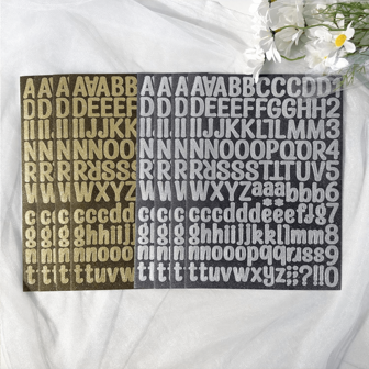 126pcs Alphabet & Number Stickers, A4, Gold & Silver Color, Creative Festival/Party Diy Gift, Gold Letter Stickers,School Supplies,Back To School