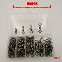 桶式钓鱼转环，不锈钢转环渔具海水、淡水、前导线/线/诱饵连接器 - 深灰色 - 查看 18