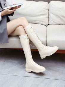 Botas altas de mujer color marrón, nuevo estilo primavera 2025, botas de montar altas delgadas sin sobre la rodilla, de ajuste ceñido, talla grande 43