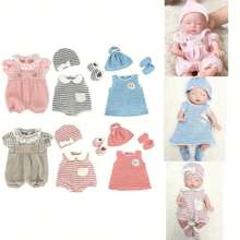 6 套 14 英寸婴儿娃娃女孩服装娃娃连体衣睡衣重生娃娃衣服礼物帽子袜子服装礼物送给女孩 - Reborn Doll Clothes - 查看 2