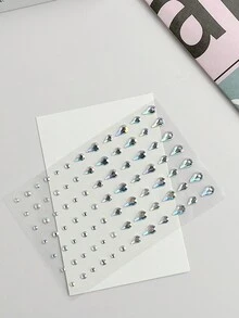 2 件泪珠水钻贴纸、脸部宝石贴纸、闪亮钻石化妆贴纸，适合舞台、节日、圣诞节、婚礼、生日、情人节，是送给女朋友的理想礼物 - 彩色 - 查看 6