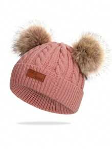 1 件男女通用编织针织帽，Y2K 风格滑雪帽，户外保暖冬帽，休闲日常穿着 - 兒童針織帽 - 查看 8