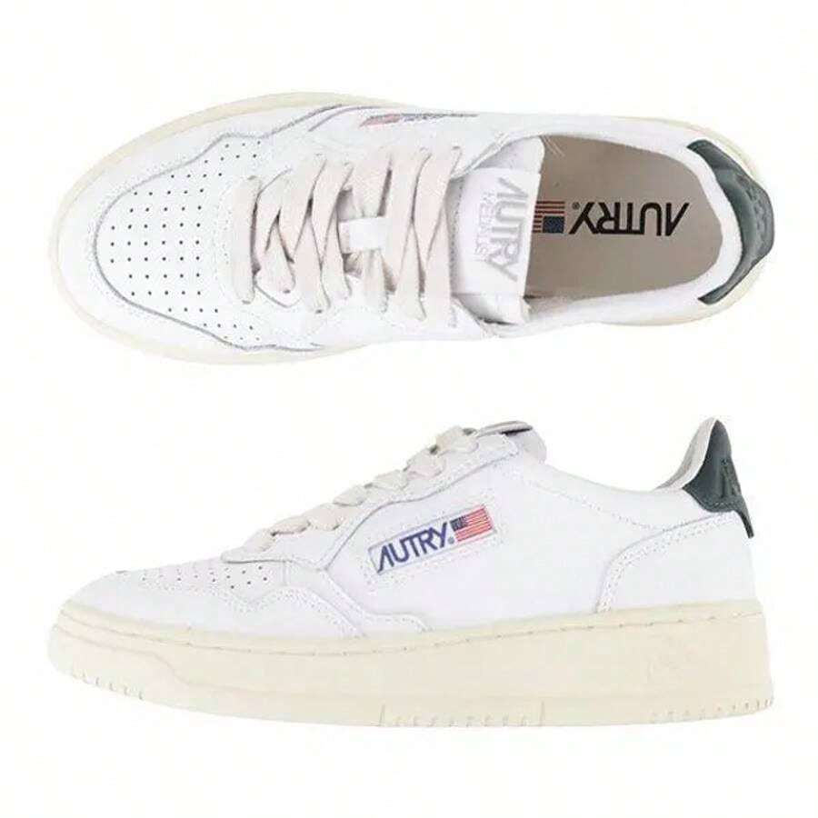 Autry Medalist Green Tab Low Top Sneakers White