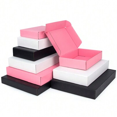10pcs Pink Corrugated Paper Box Postal Box Express Packaging Box Packaging Material Carton Airplane Box Gift Box Corrugated Box Express Box Packaging Box Back To School Valentine Day